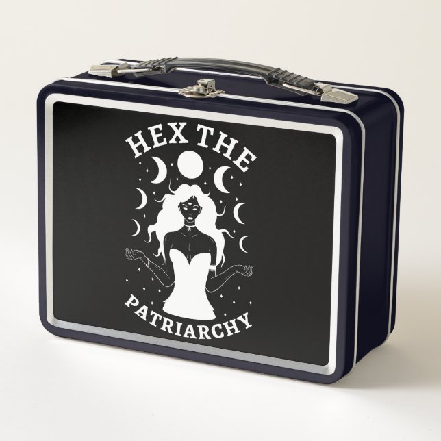 Feminist Witch - Hex The Patriarchy II Metal Lunch Box (Front)