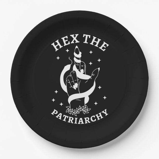 Feminist Witch - Hex The Patriarchy III Paper Plate (Front)