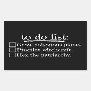 Feminist Witch To Do List Rectangular Sticker