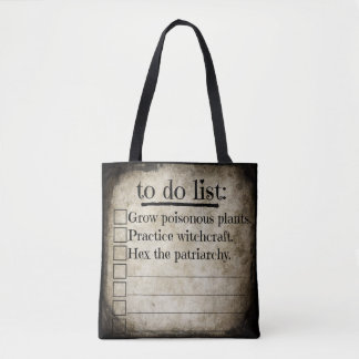Feminist Witch To Do List Tote Bag