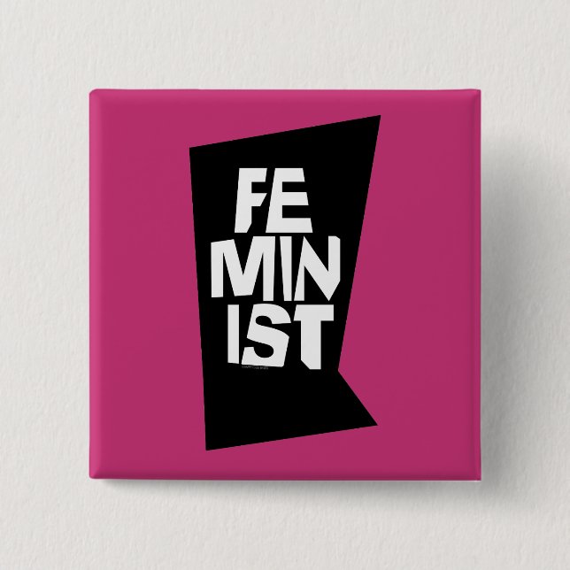 Feminist women female girl me too equal woman 15 cm square badge (Front)
