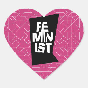 Feminist women female girl me too equal woman heart sticker