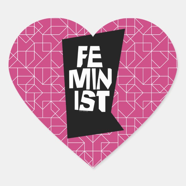 Feminist women female girl me too equal woman heart sticker (Front)