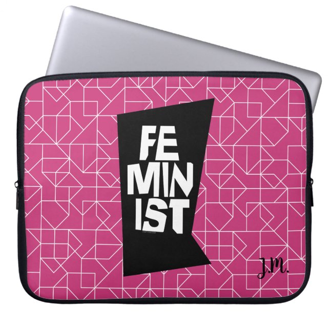 Feminist women female girl me too equal woman laptop sleeve (Front)
