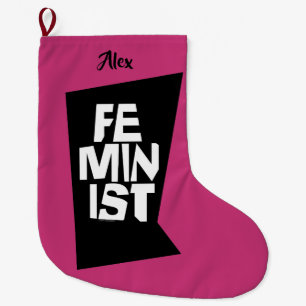 Feminist women female girl me too equal woman large christmas stocking
