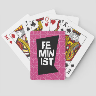Feminist women female girl me too equal woman playing cards