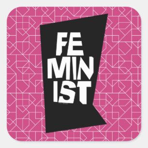 Feminist women female girl me too equal woman square sticker