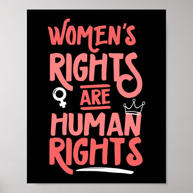 Feminist Women's Rights Are Human Rights Poster (Front)