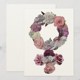 Feminist - Women's Venus Symbol with Flowers