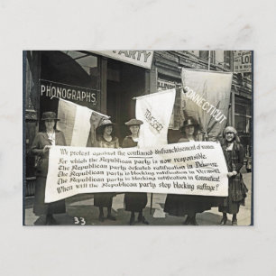Feminists  Protest Republicans, 1920 Postcard