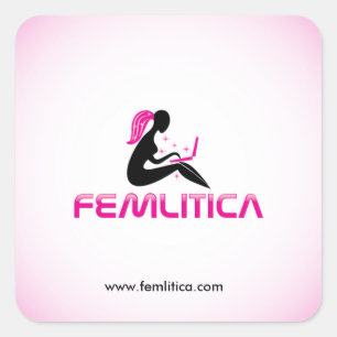 Femlitica square sticker