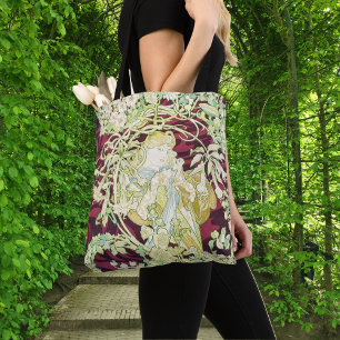 Femme à marguerite - Mucha daisy textile repro Tote Bag