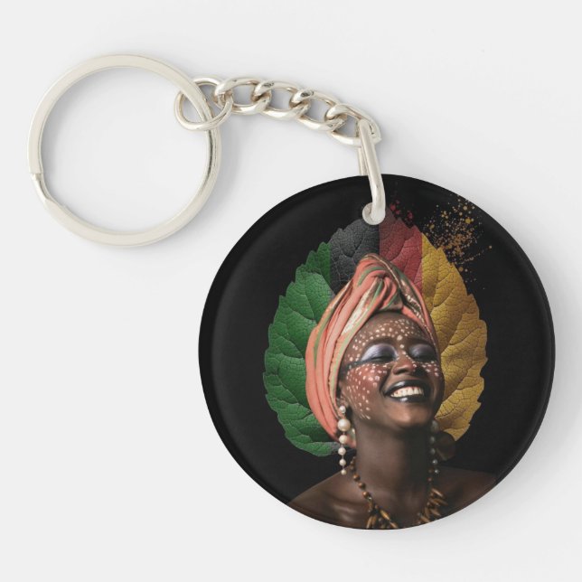 Femme africaine artistique key ring (Front)