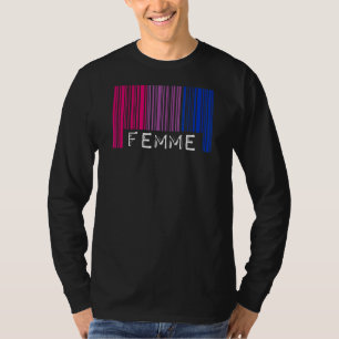 Femme Barcode Bisexual Pride Flag Aesthetic Cute F T-Shirt