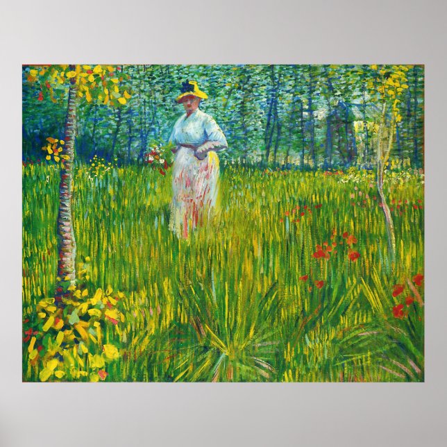 Femme dans un Jardin (van Gogh) Poster (Front)