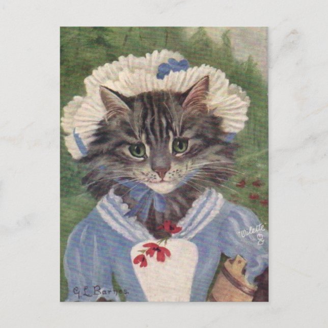 Femme de chambre chat postcard (Front)