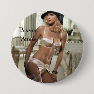 Femme Fatale 1920's - Smoking and Guns 7.5 Cm Round Badge
