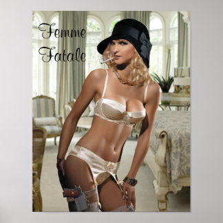 Femme Fatale 1920's - Smoking and Guns Poster