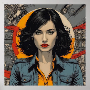 Femme Fatale Elegance: Noir Chic Poster