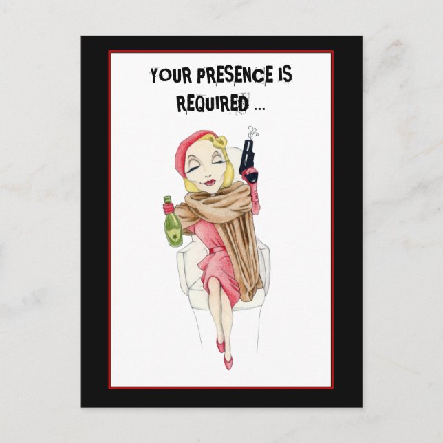 Femme Fatale Murder Mystery Invitation Postcard (Front)