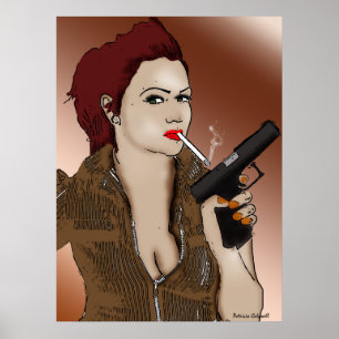 Femme Fatale - Smoking and Guns Poster