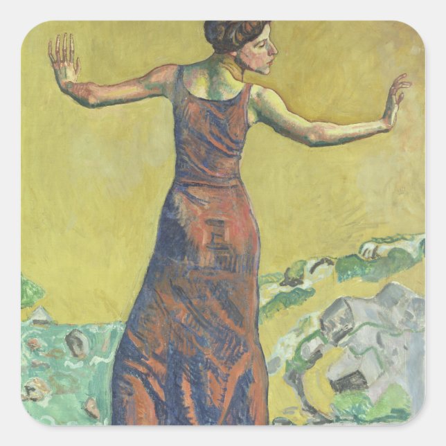 Femme Joyeuse Square Sticker (Front)