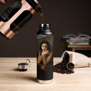 Femme Mignonne of Young Woman by Bouguereau Water Bottle