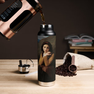 Femme Mignonne of Young Woman by Bouguereau Water Bottle