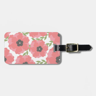 Femme Pink Floral Pattern Luggage Tag