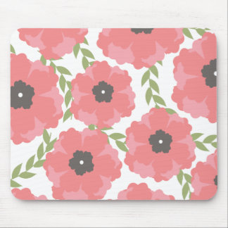 Femme Pink Floral Pattern Mouse Mat