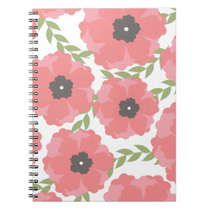Femme Pink Floral Pattern Notebook