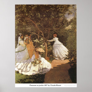 Femmes au jardin 1867 by Claude Monet Poster