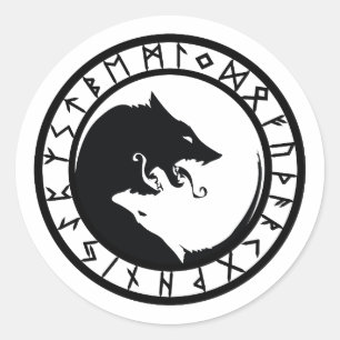 Femrir - Rune Circle Classic Round Sticker