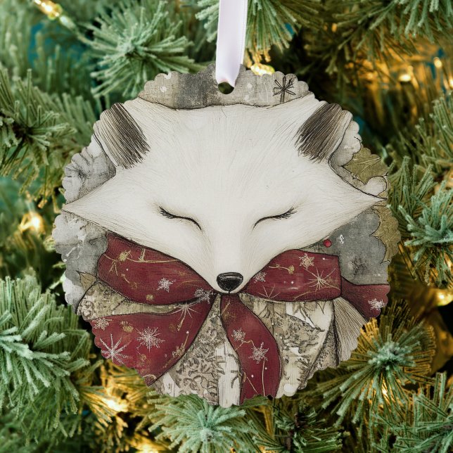 Fen the Fox | Woodland Whimsy Paper Ornament (Insitu (Tree))