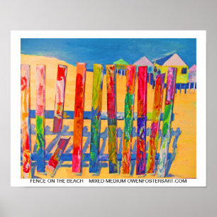 FENCE ALONG THE BEACH POSTER