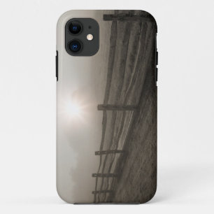 Fence and Sunburst Through Fog near Sharon iPhone 11 Case
