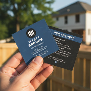 Fence Builder & Fencing Repair Professional Square Business Card