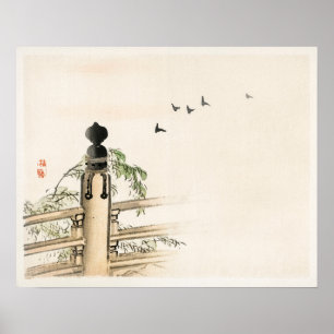 Fence by Kōno Bairei (1844-1895) Poster