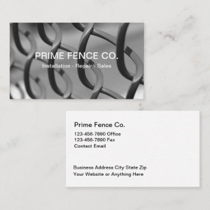 Fence Construction Services Business Cards