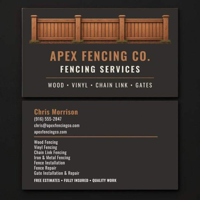 Fence Fencing Professional Services Business Card (Creator Uploaded)