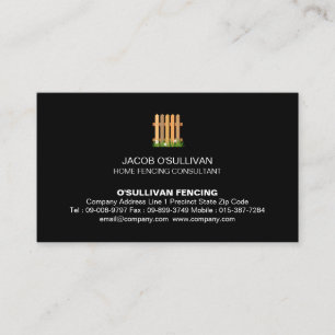 Fence Fencing Security Business Card