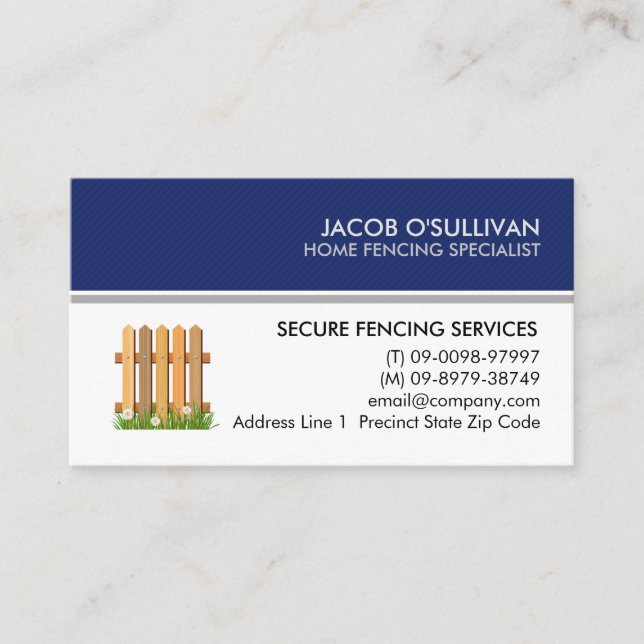 Fence Fencing Security Business Card (Front)