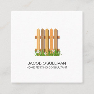 Fence Fencing Security Square Business Card