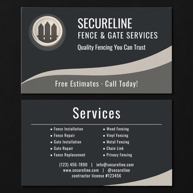 Fence & Gate Services Business Card (Creator Uploaded)