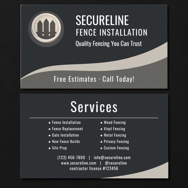 Fence Insallation Business Card (Creator Uploaded)