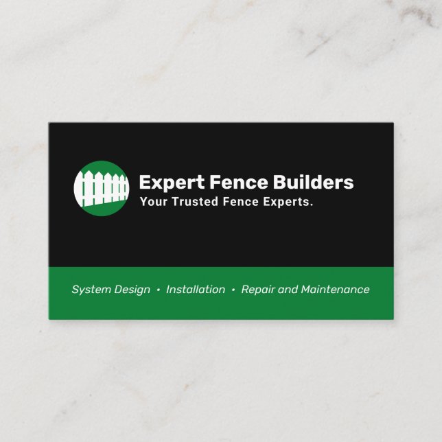 Fence Installer and Repair Business Card (Front)
