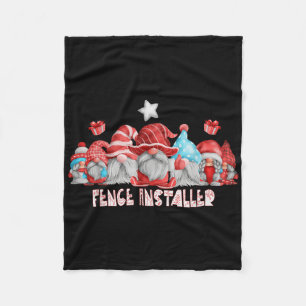 Fence Installer Job Christmas Gnome Back To School Fleece Blanket