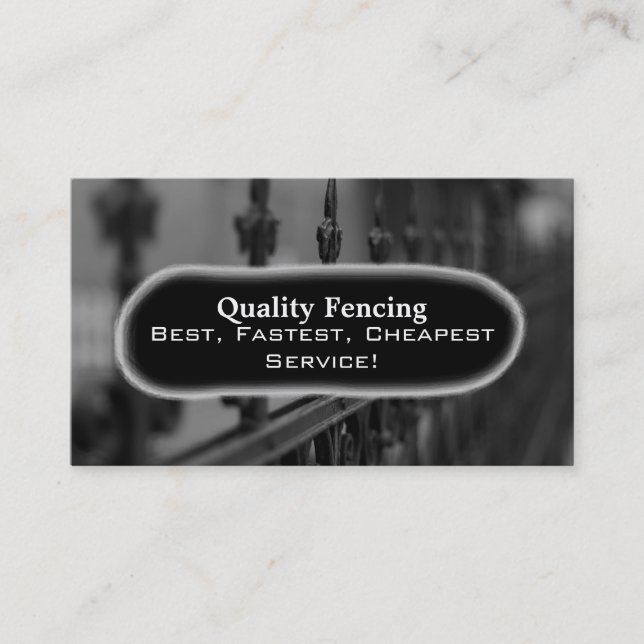 Fence Photo Business Card (Front)