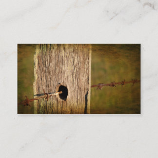 Fence Post and Barbed Wire Business Card