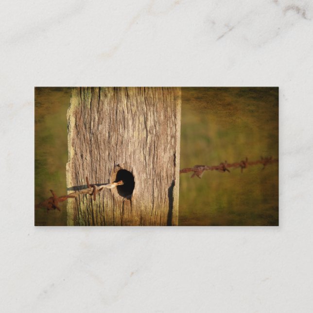Fence Post and Barbed Wire Business Card (Front)